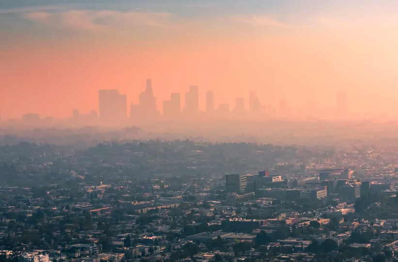Smog resting over Los Angeles. 