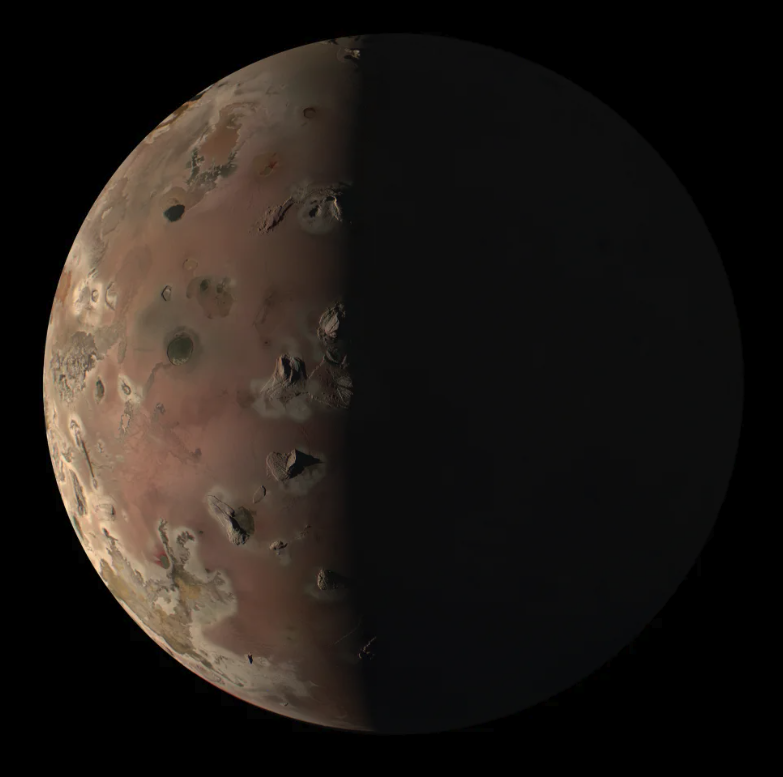 Surface of the moon IO, showing mountains