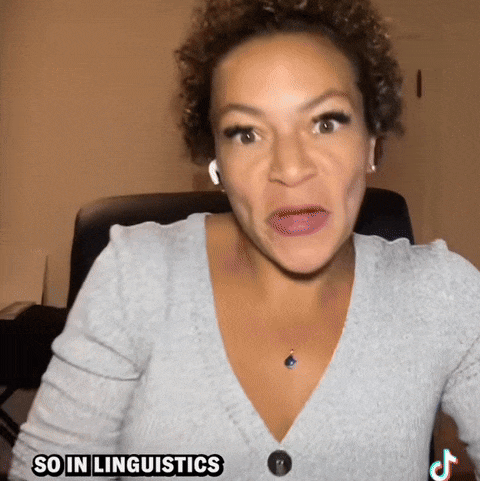GIF of Nicole Holliday explaining linguistic patterns in the VP debate
