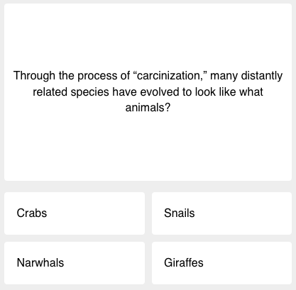 First question of the science quiz