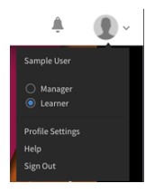 Picture of user options in AzLMS