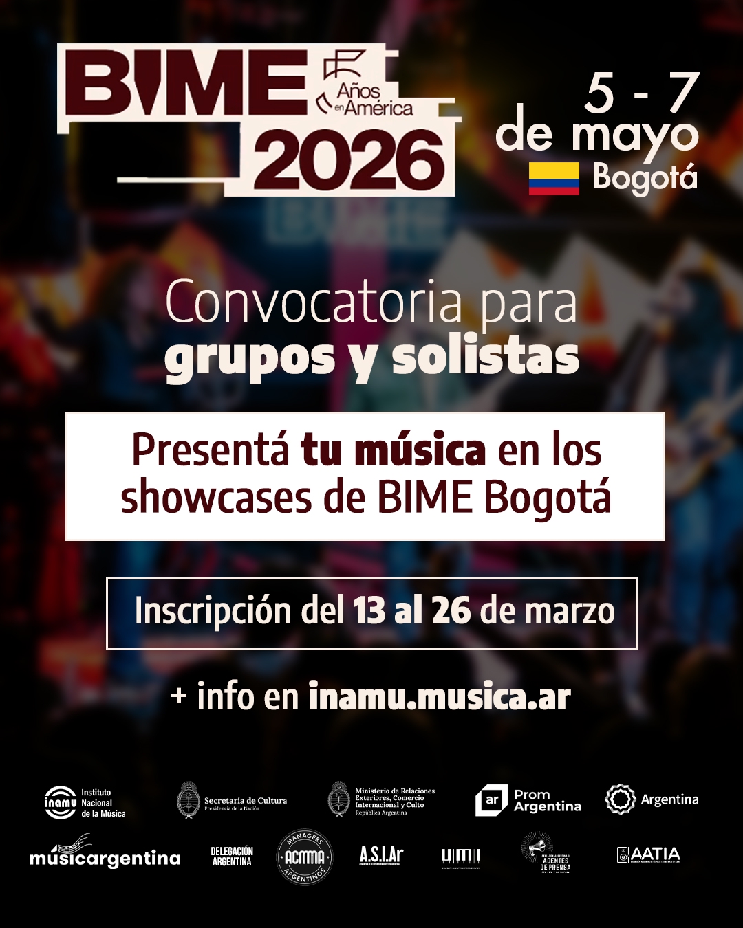 Flyer Convocatoria BIME Bogotá 2025 - Información