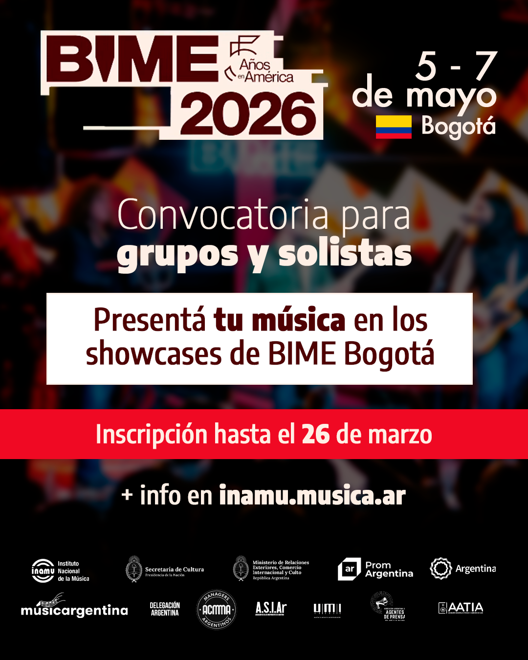 Flyer Convocatoria BIME Bogotá 2025 - Información