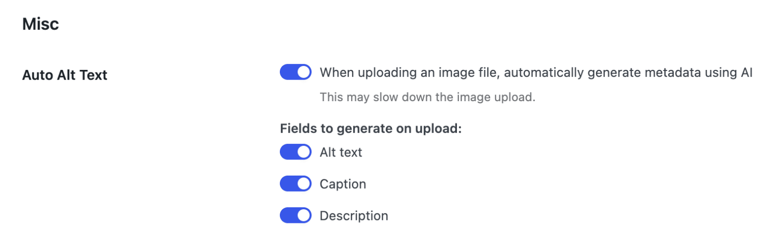 Use AI to generate alt text, caption and description for your image files – SEOPress PRO