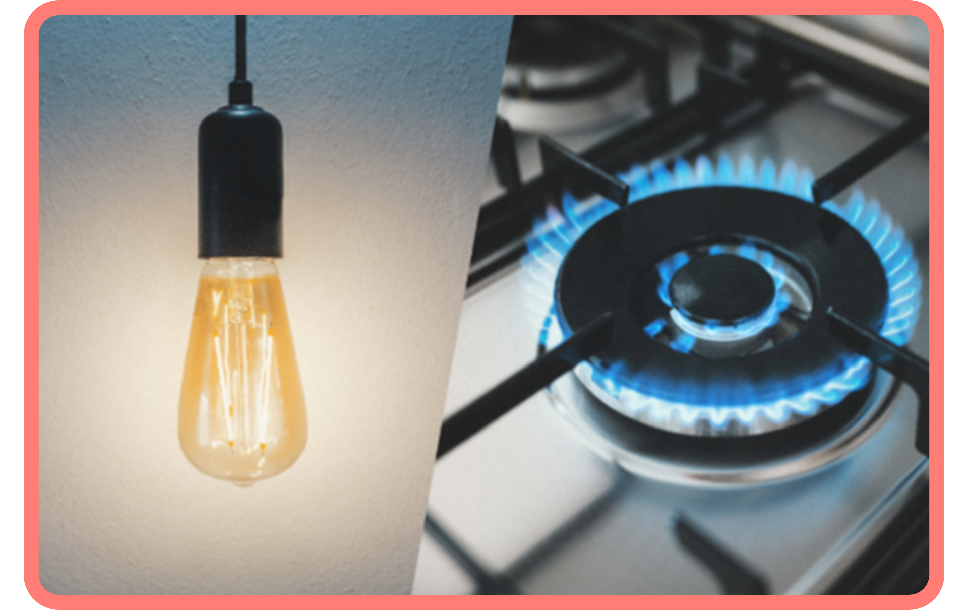light bulb and gas hob