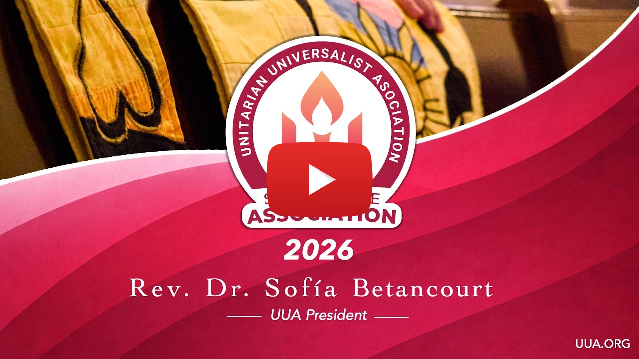 UUA State of of the Association 2026, Rev. Dr. Sofia Betancourt. Red Swoop