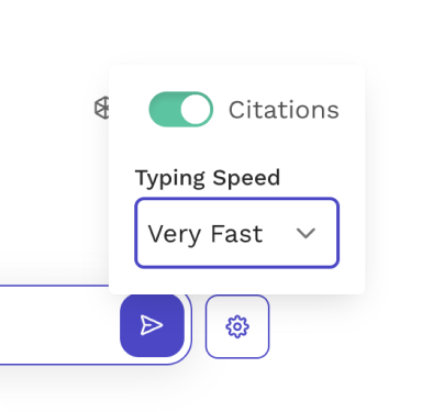 Screenshot of the typing speed setting