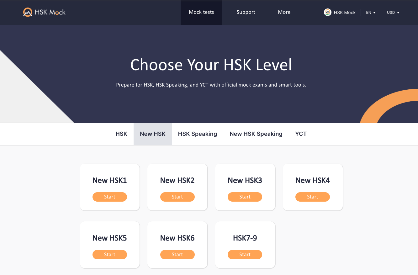 Official HSK Test Centre in Shanghai: Wo Hui Mandarin Jing’an (图6) HSK Mock online level selection for HSK and New HSK tests