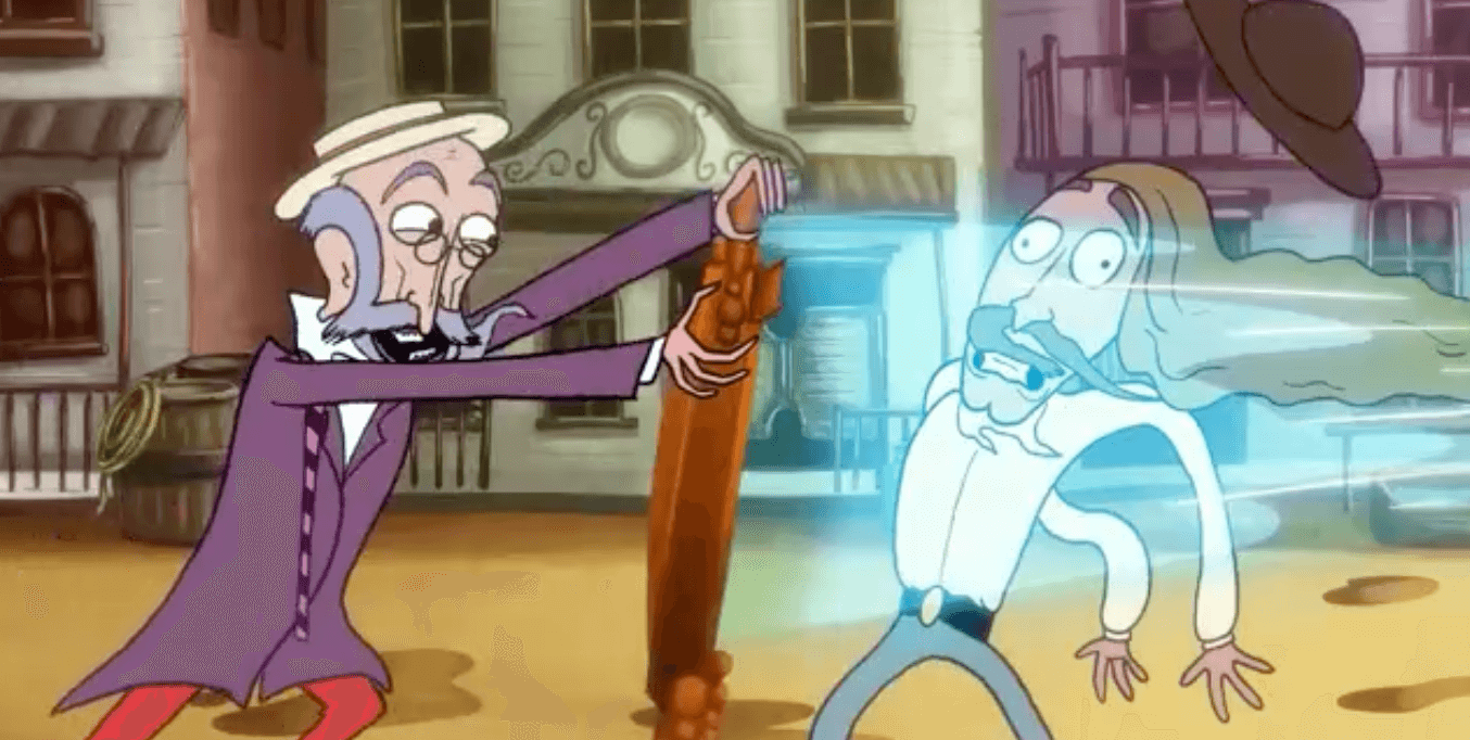 Still from &iquest;C&oacute;mo est&aacute;s? showing the magical mirror