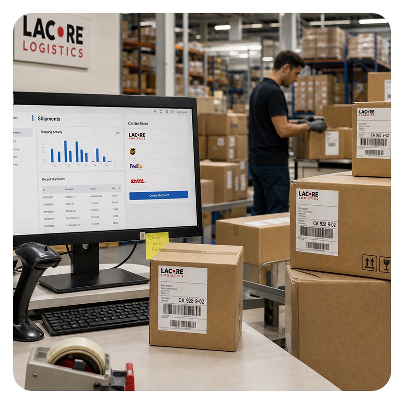Shipping costs dashboard in a LaCore warehouse