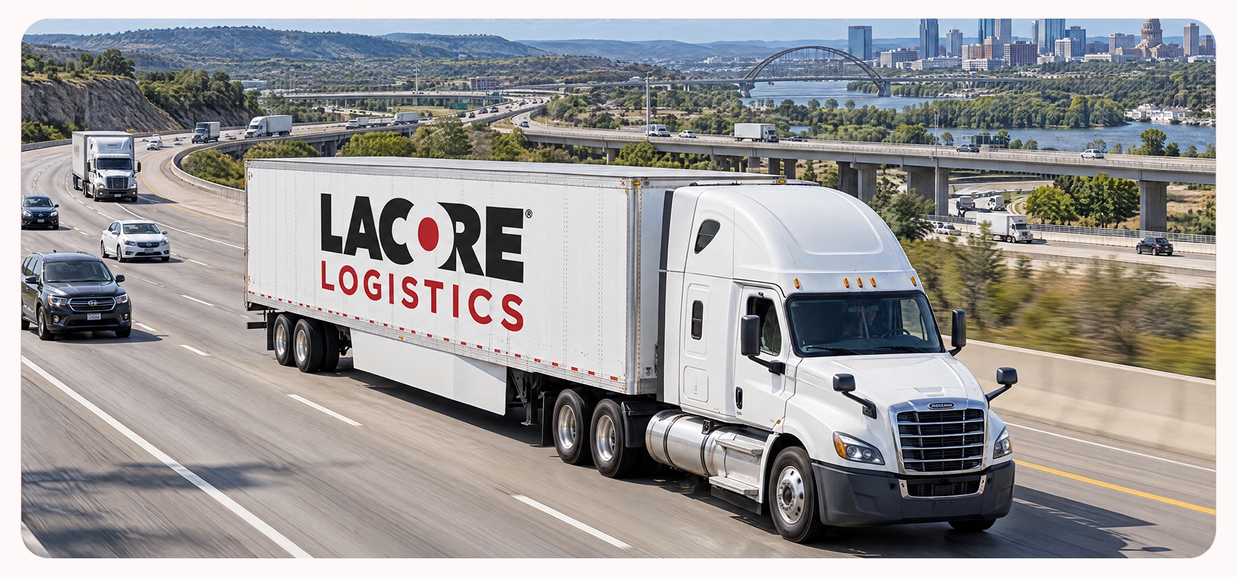 LaCore Logistics truck on the highway