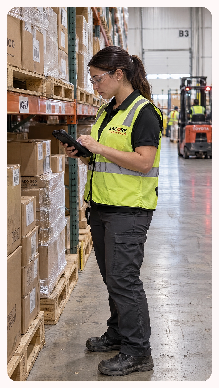 Inventory count in a LaCore warehouse