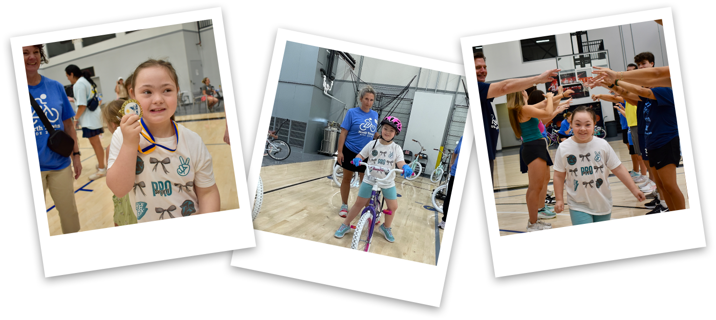 Kids riding bikes at iCanBike camp