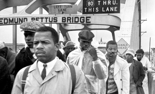 John Lewis on the Edmund Pettus Bridge, Selma, Alabama, March 7, 1965