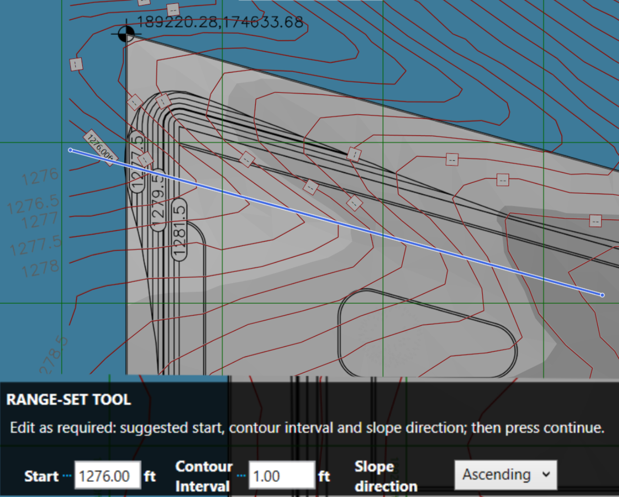 Using Set Multiple Elevations to select a group of contours